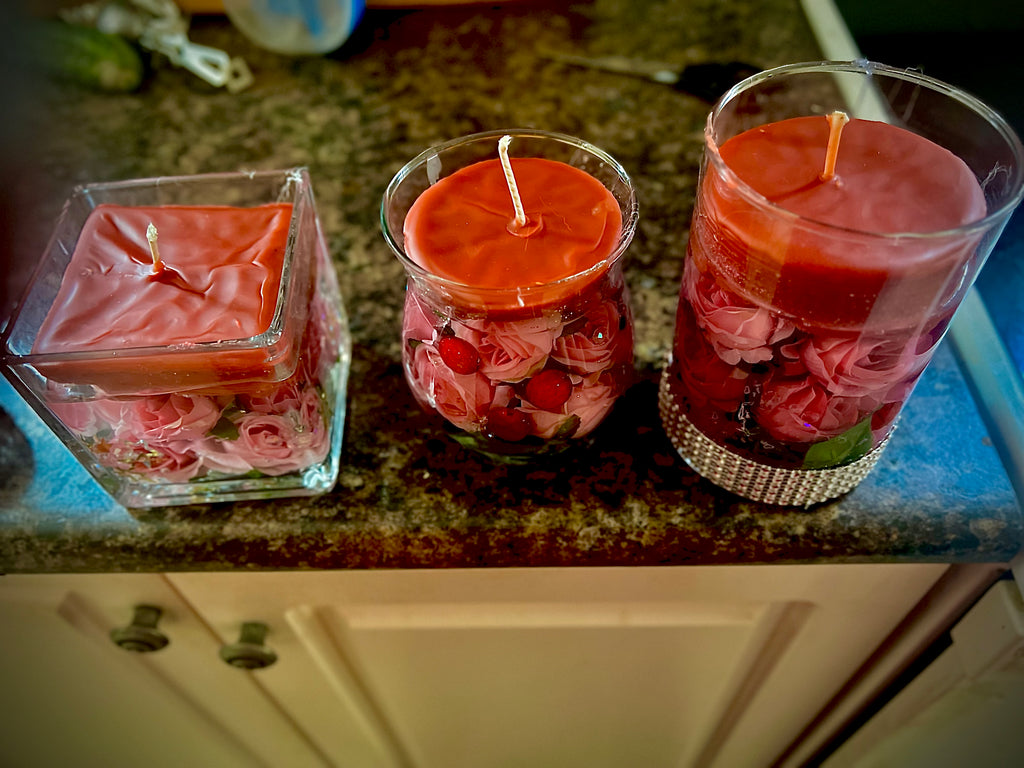 Handcrafted rose candles