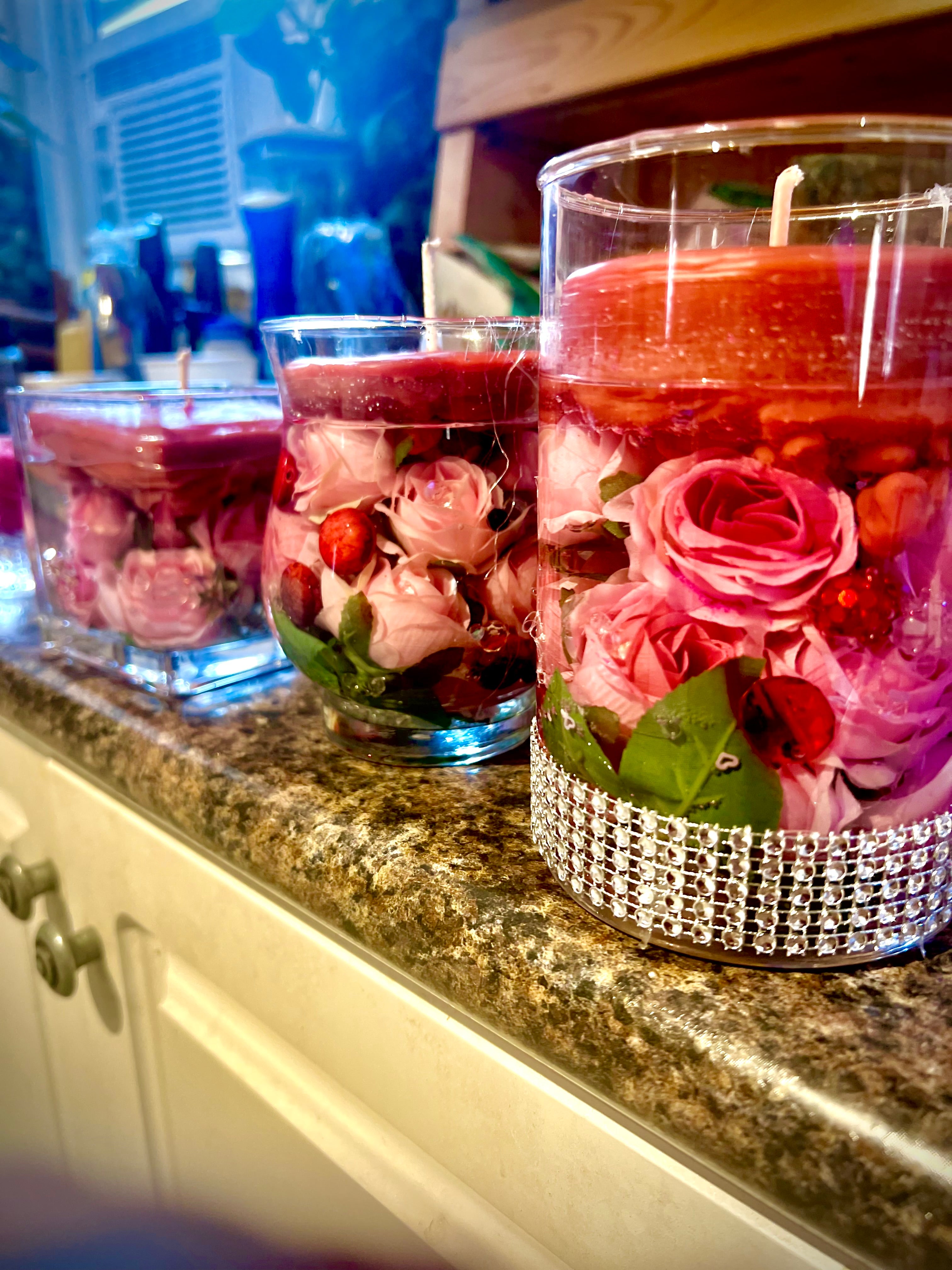 Handcrafted rose candles