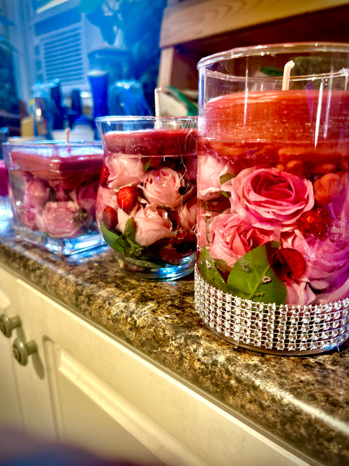 Handcrafted rose candles